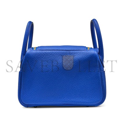 HERMÈS MASTER BLEU ROYAL CLEMENCE MINI LINDY GOLD HARDWARE H079086CCO8 (19*12.5*9cm) HERMÈS MASTER BLEU ROYAL CLEMENCE MINI LINDY GOLD HARDWARE H079086CCO8 (19*12.5*9cm)